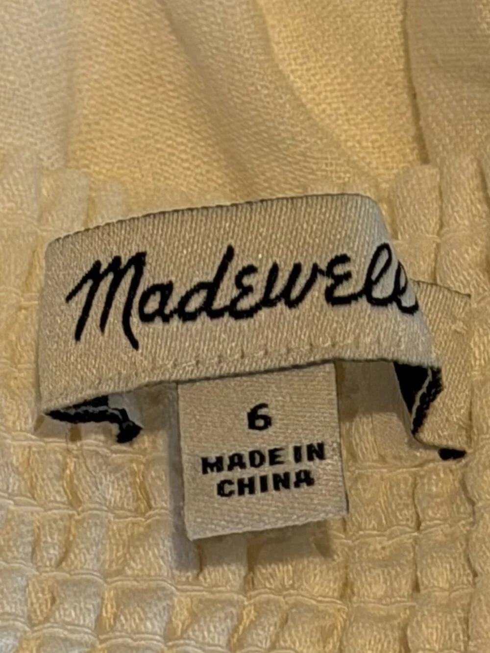 Madewell White Linen Blend Button-Front Mini Dress with Pockets - Size 6 - Picture 9 of 11